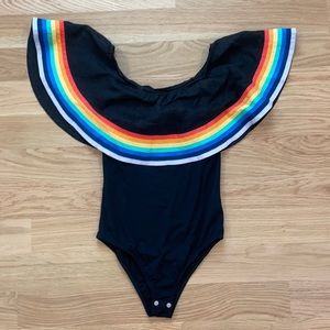 TM Rainbow off shoulder bodysuit